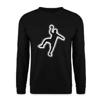 Handballspieler Handballer Jungen Handball Herren - Unisex Pullover - Schwarz - Vorne - Alina (178cm) & Michal (187cm)