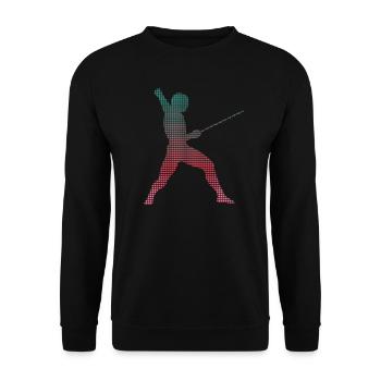 Fencing Graphic Pixelated Swords Fencing Fencing - Unisex Sweatshirt - black - Front - Alina (178cm) & Michal (187cm)