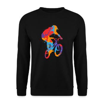 BMX Colorful Stunts Bike Kids Bike BMX Boys - Unisex Sweatshirt - black - Front - Alina (178cm) & Michal (187cm)