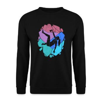 Bouldern Kletterer Kinder Frauen Mädchen Klettern - Unisex Pullover - Schwarz - Vorne - Alina (178cm) & Michal (187cm)