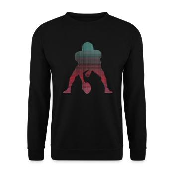 Football américain Pixélisé Football pour enfants - Sweat-shirt Unisexe - noir - Devant - Alina (178cm) & Michal (187cm)