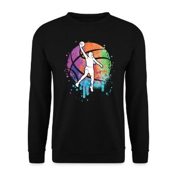 Basketballerin Kinder Basketball Mädchen - Unisex Pullover - Schwarz - Vorne - Alina (178cm) & Michal (187cm)