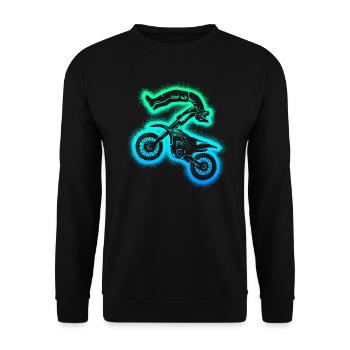 Dirt Biker Moto Homme Motocross Garçons - Sweat-shirt Unisexe - noir - Devant - Alina (178cm) & Michal (187cm)