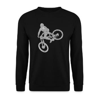 Downhill Mountain Bike Fingerprint Mountain Bike - Unisex Sweatshirt - black - Front - Alina (178cm) & Michal (187cm)