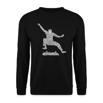 Skating Skateboarder Skate Fingerprint Skateboard - Unisex Sweatshirt - black - Front - Alina (178cm) & Michal (187cm)