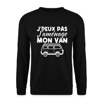 J'peux pas j'aménage mon van - Sweat-shirt Unisexe - noir - Devant - Alina (178cm) & Michal (187cm)