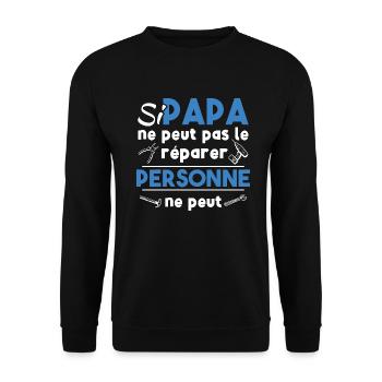 Si papa ne peut pas le réparer, personne ne peut - Sweat-shirt Unisexe - noir - Devant - Alina (178cm) & Michal (187cm)