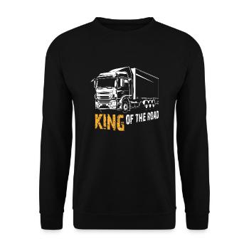 King of the Road - Unisex Pullover - Schwarz - Vorne - Alina (178cm) & Michal (187cm)
