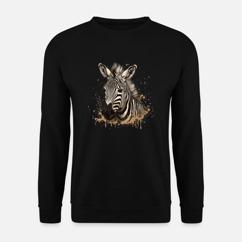 Zebra Afrika Tier - Unisex Pullover - Schwarz