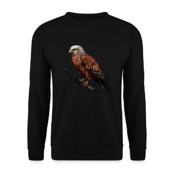 Red Milan Bird Bird of Prey - Unisex Sweatshirt - black - Front - Alina (178cm) & Michal (187cm)