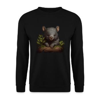 Wombat Baby Australie - Sweat-shirt Unisexe - noir - Devant - Alina (178cm) & Michal (187cm)