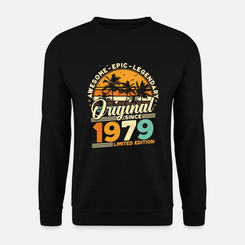 Original 1979 Vintage Jahrgang Geburtstag Retro - Unisex Pullover - Schwarz