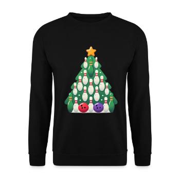 Bowling arbre de Noël Noël design - Sweat-shirt Unisexe - noir - Devant - Alina (178cm) & Michal (187cm)