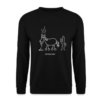 färtdurstet, verdurstet, färt, Pferd ist durstig - Unisex Pullover - Schwarz - Vorne - Alina (178cm) & Michal (187cm)