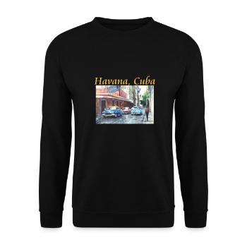 La Havane Cuba Floridita Art - Sweat-shirt Unisexe - noir - Devant - Alina (178cm) & Michal (187cm)
