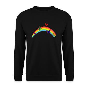 Butterfly rainbow - Unisex Sweatshirt - black - Front - Alina (178cm) & Michal (187cm)