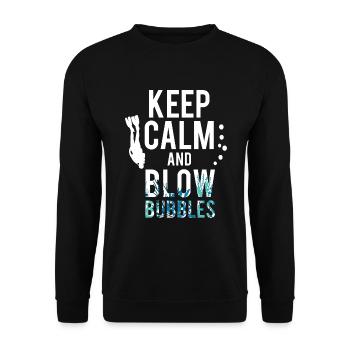 Keep Calm And Blow Bubbles Divers Diving - Unisex Sweatshirt - black - Front - Alina (178cm) & Michal (187cm)