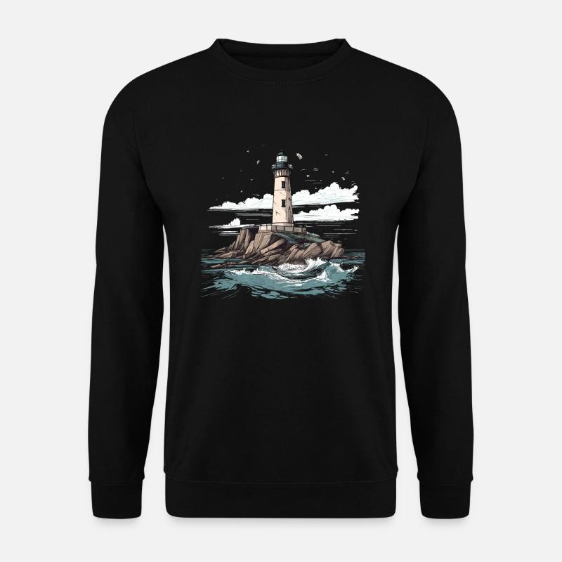Leuchtturm Küste Meer See Ozean Ostsee Nordsee - Unisex Pullover - Schwarz