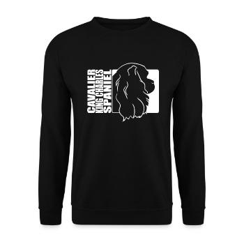 Cavalier King Charles Spaniel Profil Chien Wilsigns - Sweat-shirt Unisexe - noir - Devant - Alina (178cm) & Michal (187cm)
