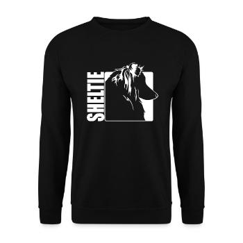 Sheltie Profil Chiens Chiens de troupeau Wilsigns - Sweat-shirt Unisexe - noir - Devant - Alina (178cm) & Michal (187cm)