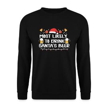 La bière de Noël la plus susceptible de boire la bière du Père Noël - Sweat-shirt Unisexe - noir - Devant - Alina (178cm) & Michal (187cm)