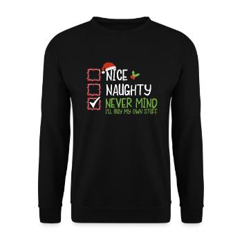 Christmas Xmas Saying Humor Funny Witty - Unisex Sweatshirt - black - Front - Alina (178cm) & Michal (187cm)