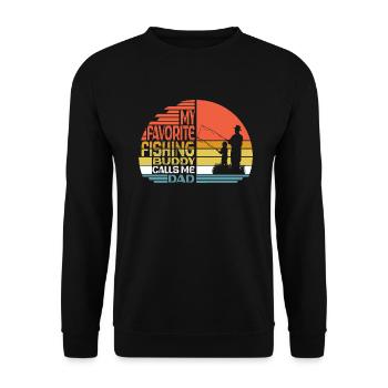 Angeln mon copain de pêche préféré m’appelle papa - Sweat-shirt Unisexe - noir - Devant - Alina (178cm) & Michal (187cm)