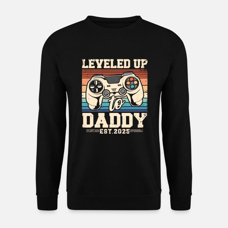 Zum Papa aufgestiegen 2025 - Unisex Pullover - Schwarz