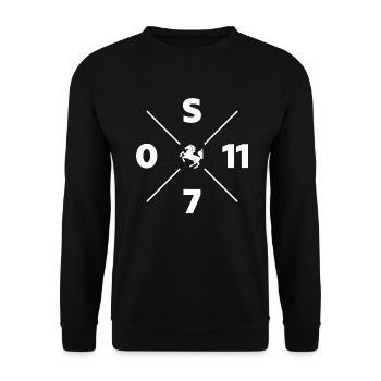 STUTTGART 0711 KREUZ WAPPEN TSHIRT - Unisex Pullover - Schwarz - Vorne - Alina (178cm) & Michal (187cm)