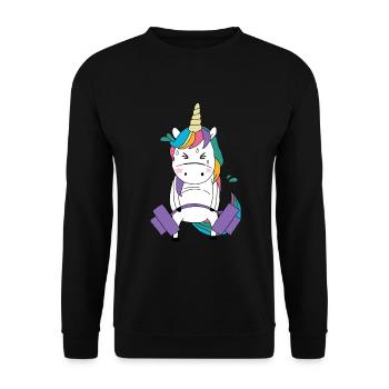 Cadeau de licorne Deadlift Unicorn Fitness - Sweat-shirt Unisexe - noir - Devant - Alina (178cm) & Michal (187cm)