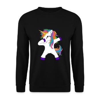 Dabbing Unicorn Dabbing Unicorn Dab idée cadeau - Sweat-shirt Unisexe - noir - Devant - Alina (178cm) & Michal (187cm)
