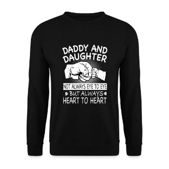 Daddy and daughter always heart to heart - Unisex Sweatshirt - black - Front - Alina (178cm) & Michal (187cm)
