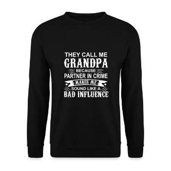 Chemise drôle de grand-père - Sweat-shirt Unisexe - noir - Devant - Alina (178cm) & Michal (187cm)