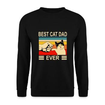 Meilleur Cat Dad Ever T-shirt Funny Père Père - Sweat-shirt Unisexe - noir - Devant - Alina (178cm) & Michal (187cm)