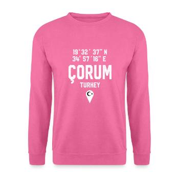 19 Corum Türkisches Nummernschild als Geschenk - Unisex Pullover - Pink - Vorne
