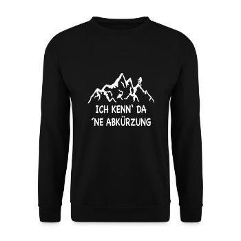Ich Kenn Da Ne Abkürzung Lustige Shirt - Unisex Pullover - Schwarz - Vorne - Alina (178cm) & Michal (187cm)