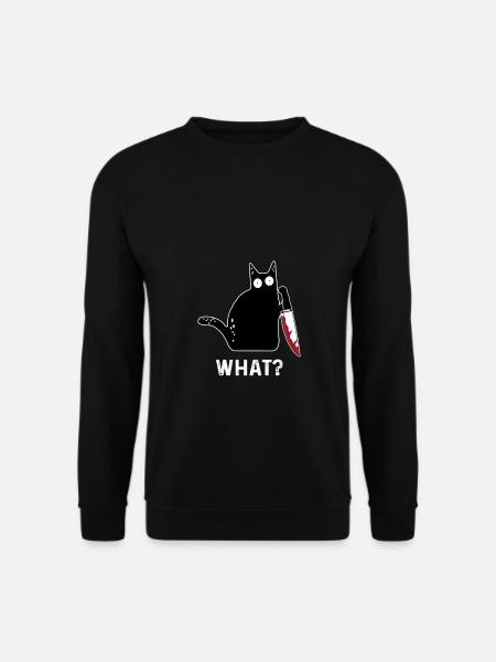 Funny killer cat What - Unisex Sweatshirt - black