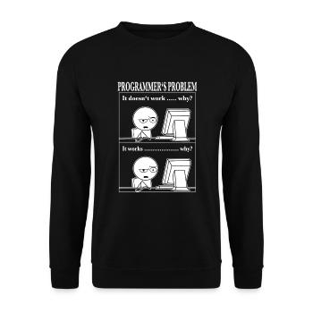 Programmer Computer Scientist Funny Cartoon T-Shir - Unisex Sweatshirt - black - Front - Alina (178cm) & Michal (187cm)
