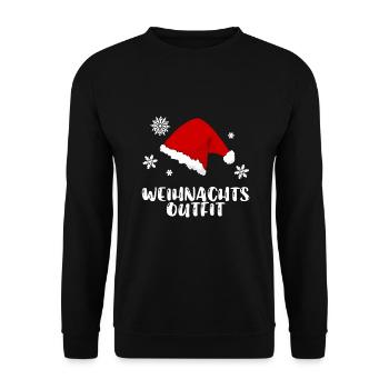 Weihnachtsoutfit Christmas Xmas Weihnachten - Unisex Pullover - Schwarz - Vorne - Alina (178cm) & Michal (187cm)