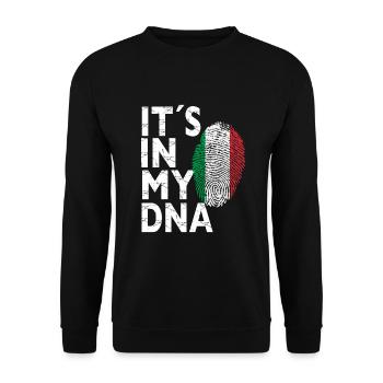 C'est l'italien dans mon ADN Génétique Italie - Sweat-shirt Unisexe - noir - Devant - Alina (178cm) & Michal (187cm)