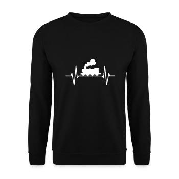 Eisenbahn Heartbeat - Unisex Pullover - Schwarz - Vorne - Alina (178cm) & Michal (187cm)