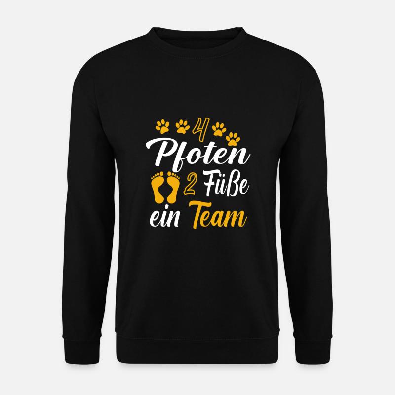 4 Pfoten 2 Füße ein Team - Unisex Pullover - Schwarz