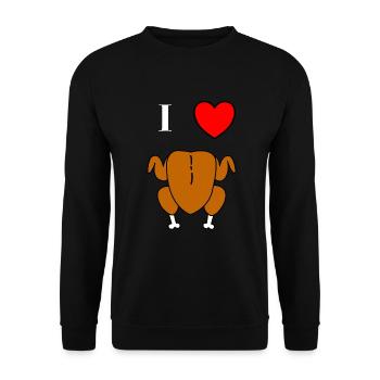 I love roast chicken with heart cool funny - Unisex Sweatshirt - black - Front - Alina (178cm) & Michal (187cm)