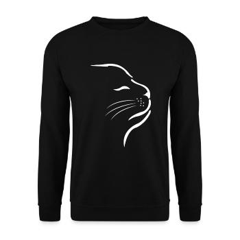Katze Kleines Kätzchen Katzengesicht - Unisex Pullover - Schwarz - Vorne - Alina (178cm) & Michal (187cm)