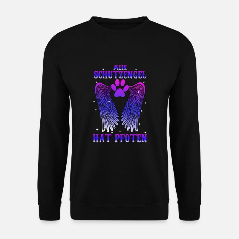 Mein Schutzengel hat 4 Pfoten - Unisex Pullover - Schwarz