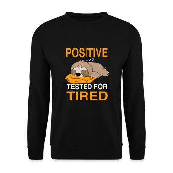 Paresseux testé positif pour fatigué - Sweat-shirt Unisexe - noir - Devant - Alina (178cm) & Michal (187cm)