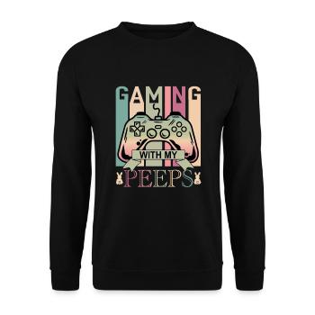 Jouer avec mon joueur de jeu amusant de Pâques - Sweat-shirt Unisexe - noir - Devant - Alina (178cm) & Michal (187cm)