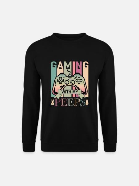 Gaming With My Easter Peeps Funny Gaming Gamer - Unisex Pullover - Schwarz