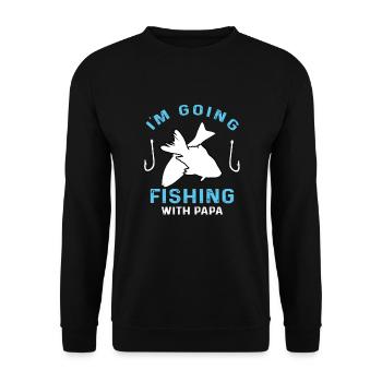 Fishing quote I go fishing with dad - Unisex Sweatshirt - black - Front - Alina (178cm) & Michal (187cm)
