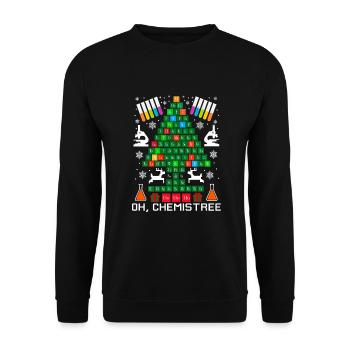 Oh Chemistree Science Arbre de Noël Chimie - Sweat-shirt Unisexe - noir - Devant - Alina (178cm) & Michal (187cm)